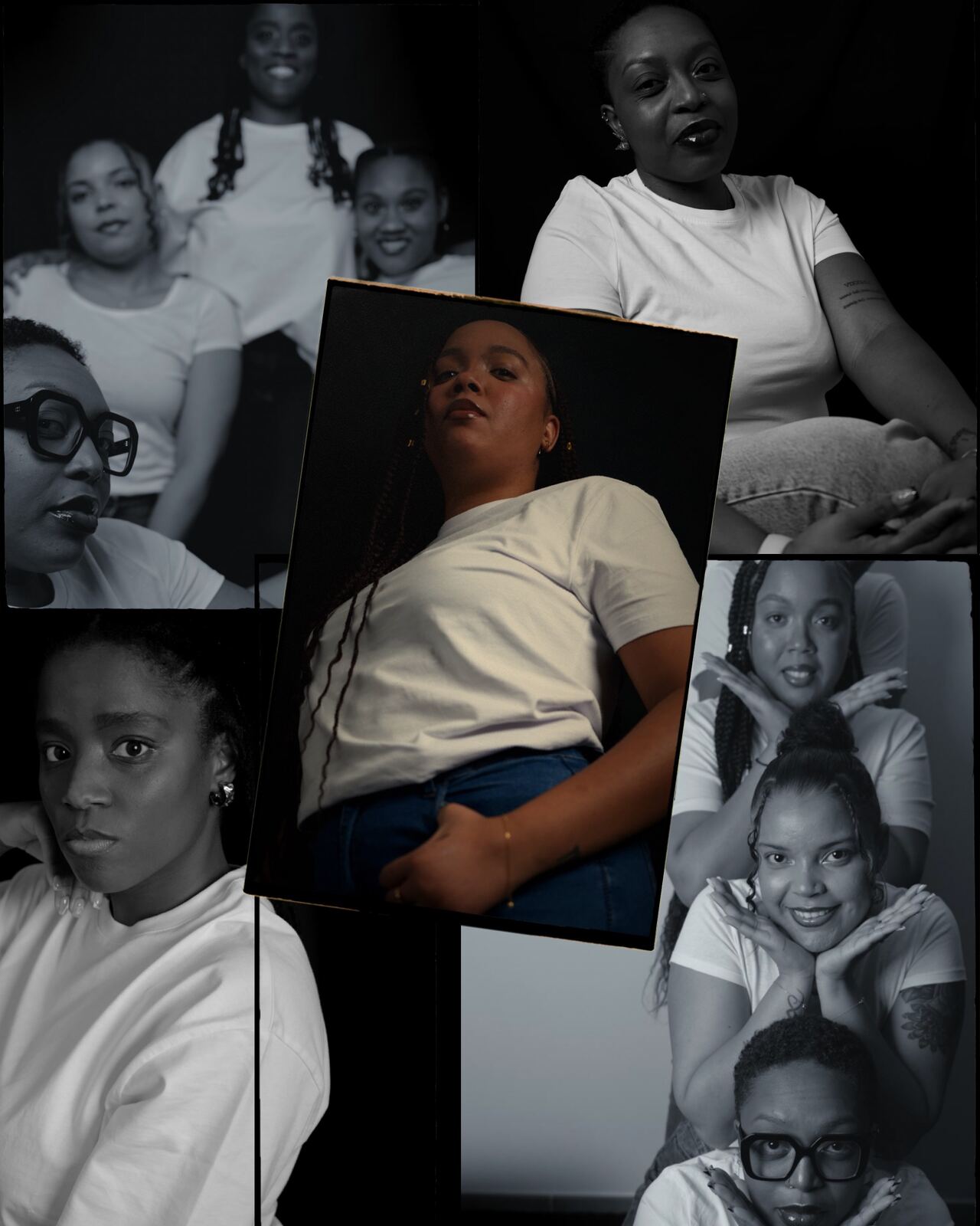 Shooting Les Amazones, collage portraits